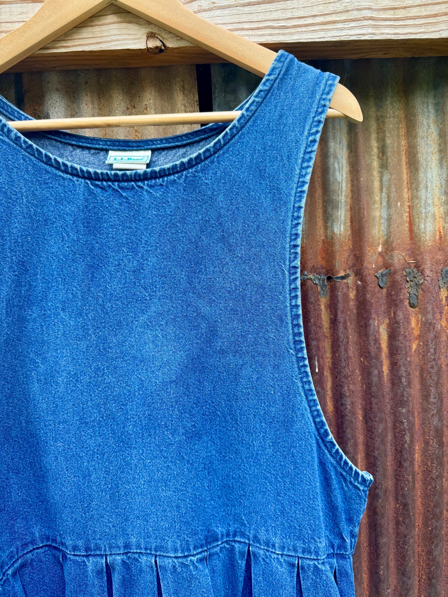 80s LL Bean Denim Apron Dress