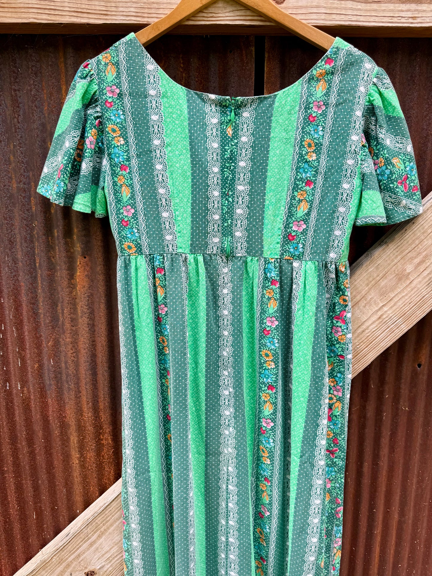 70s Floral Prairie Dress