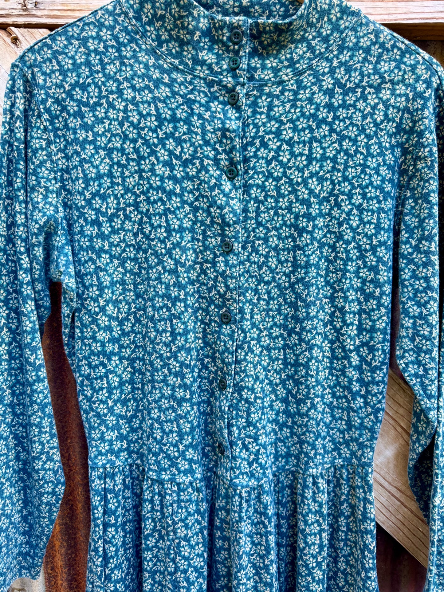 LL Bean Vintage Floral Cotton Maxi Dress