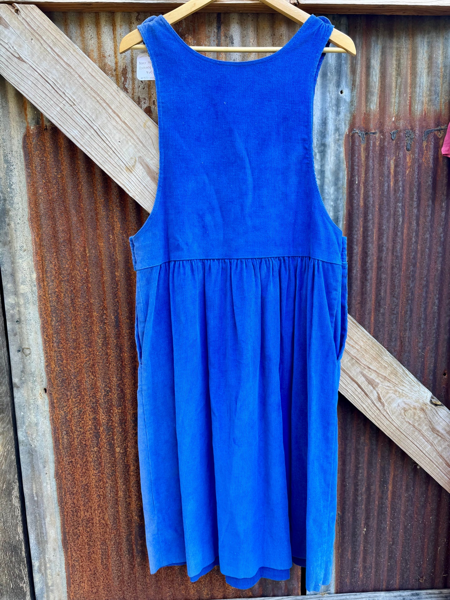 Manor House Royal Blue Corduroy Pinafore