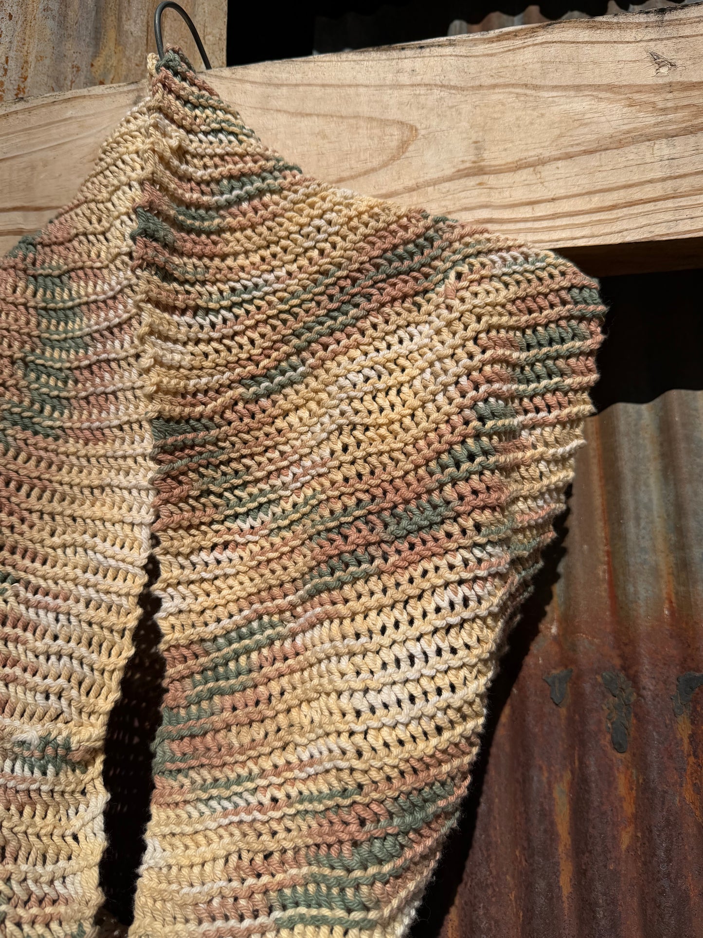 Hand Knit Cotton Scarf