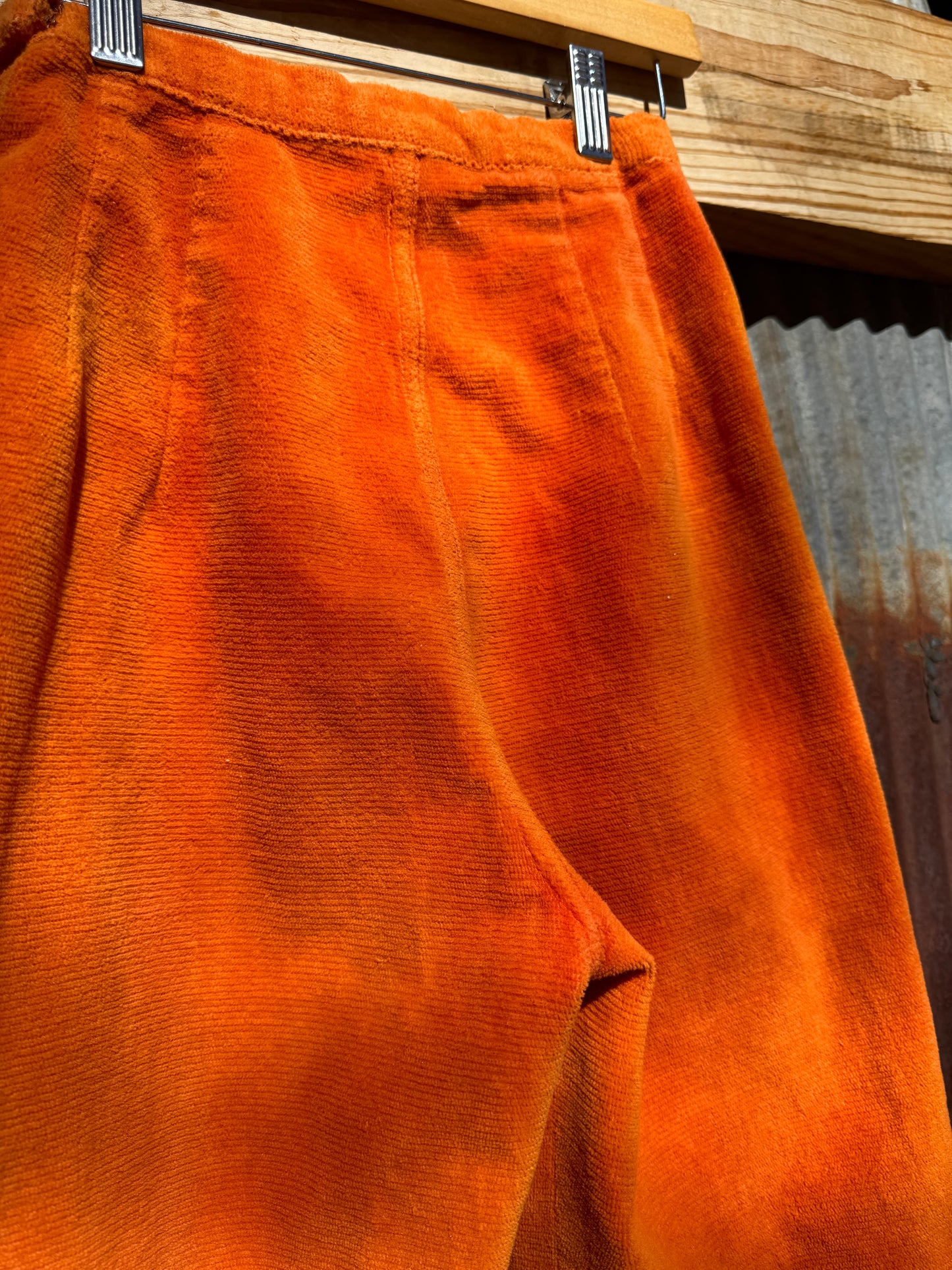 60s Cotton Velvet Flare Pants