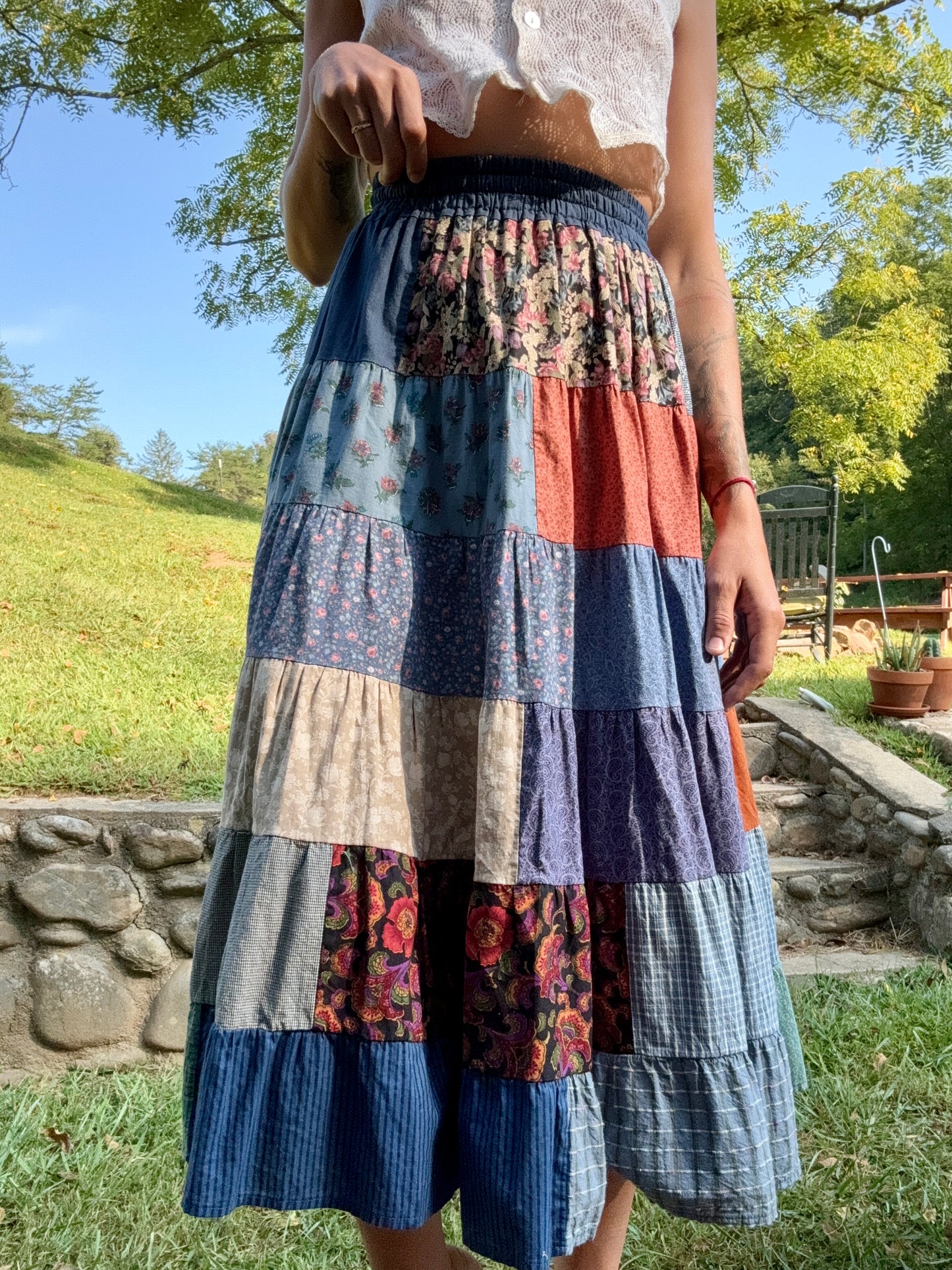 Cotton Patchwork Skirt