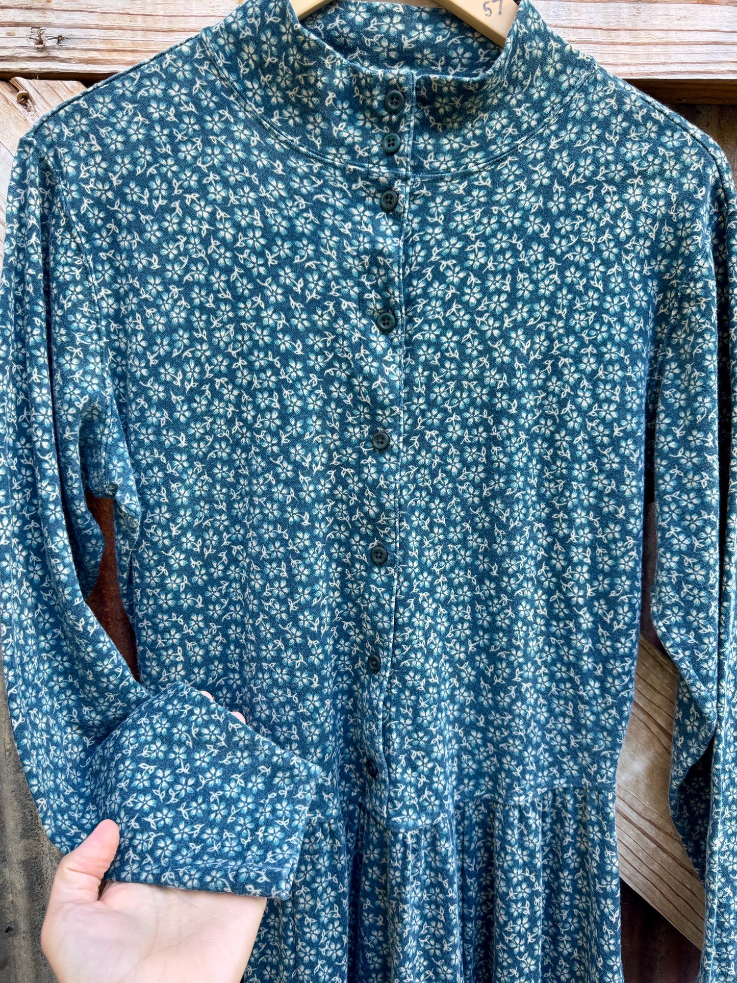 LL Bean Vintage Floral Cotton Maxi Dress