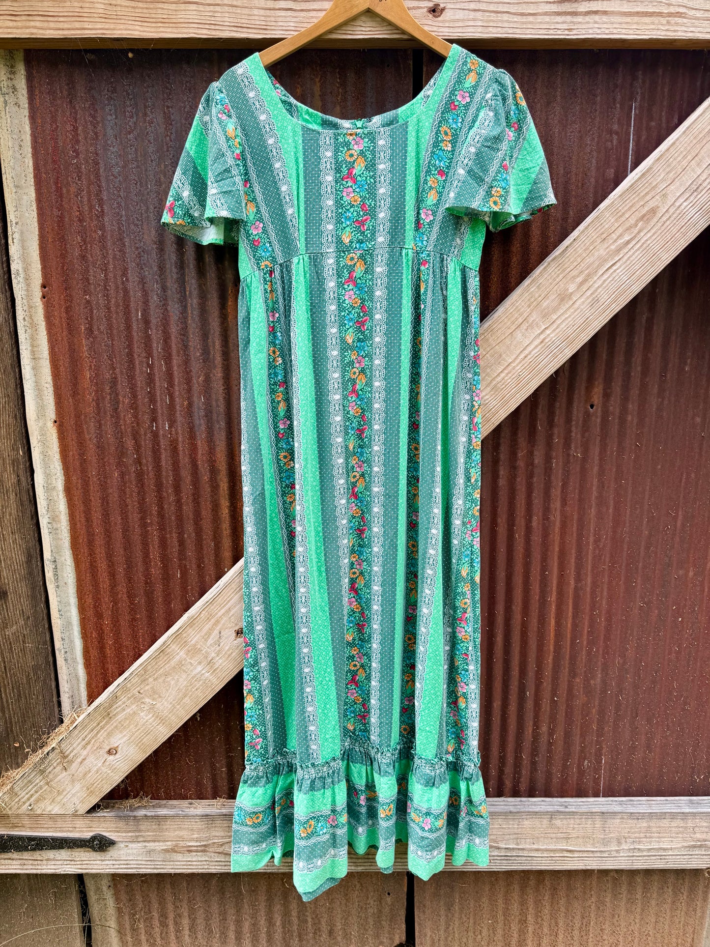 70s Floral Prairie Dress