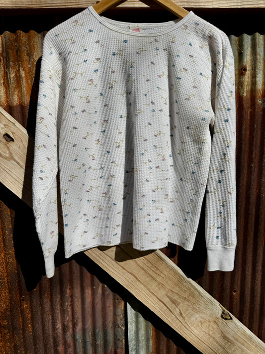 90s Floral Hanes Thermal