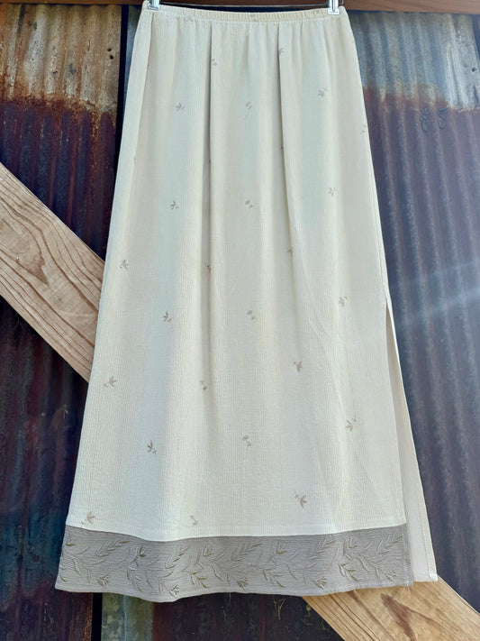 Neutral Floral Skirt