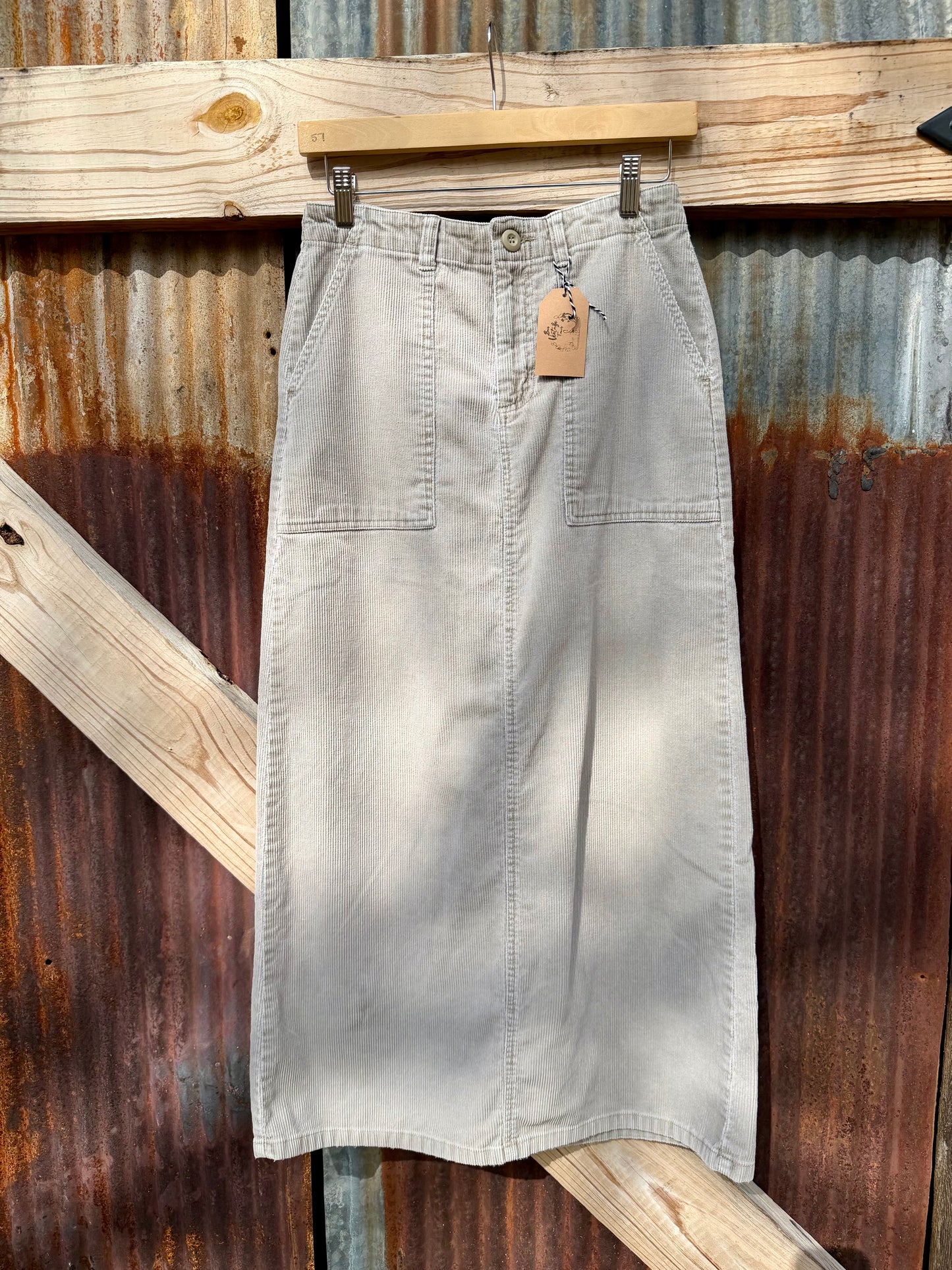 Khaki Corduroy Skirt