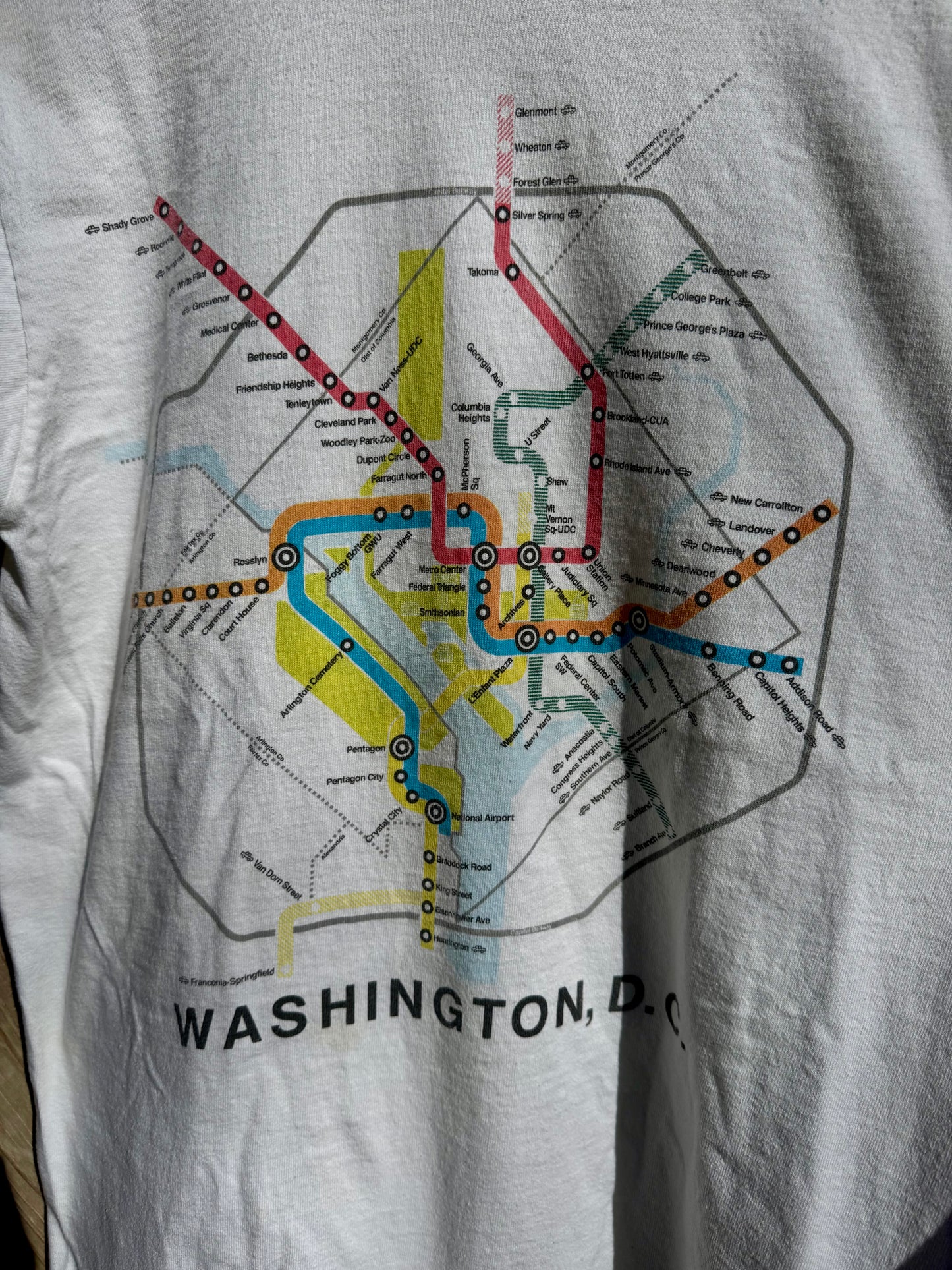 Vintage Washington Metro Map T-Shirt