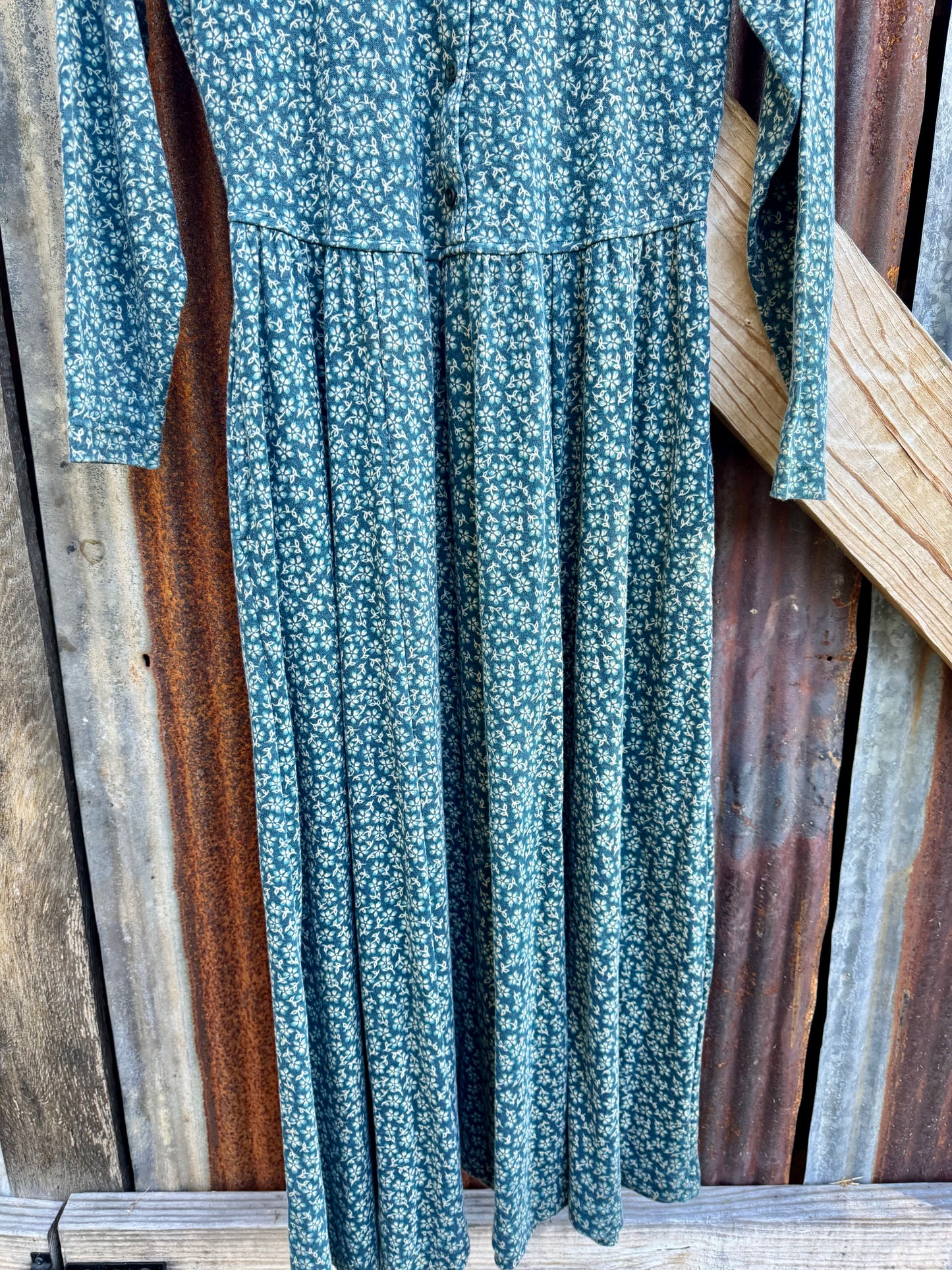 LL Bean Vintage Floral Cotton Maxi Dress