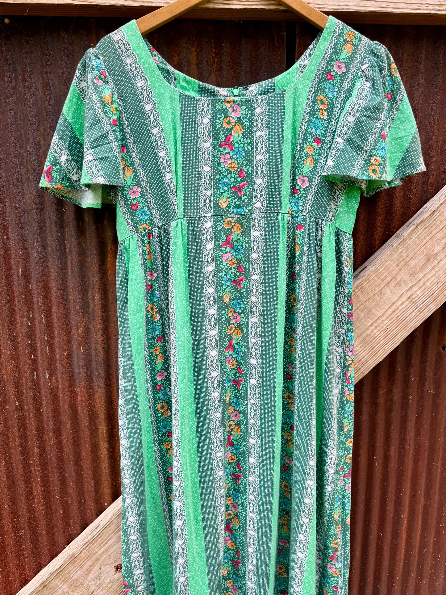 70s Floral Prairie Dress