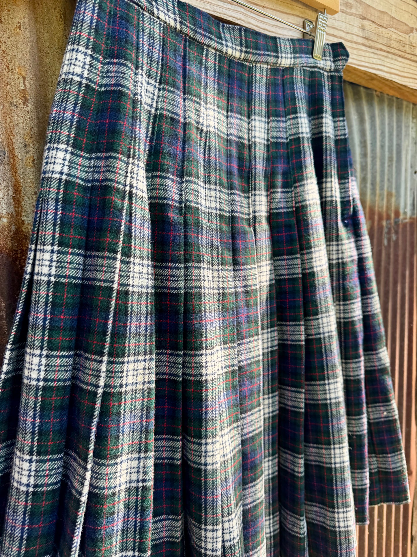 Pendleton Pleated Wool Mini Skirt