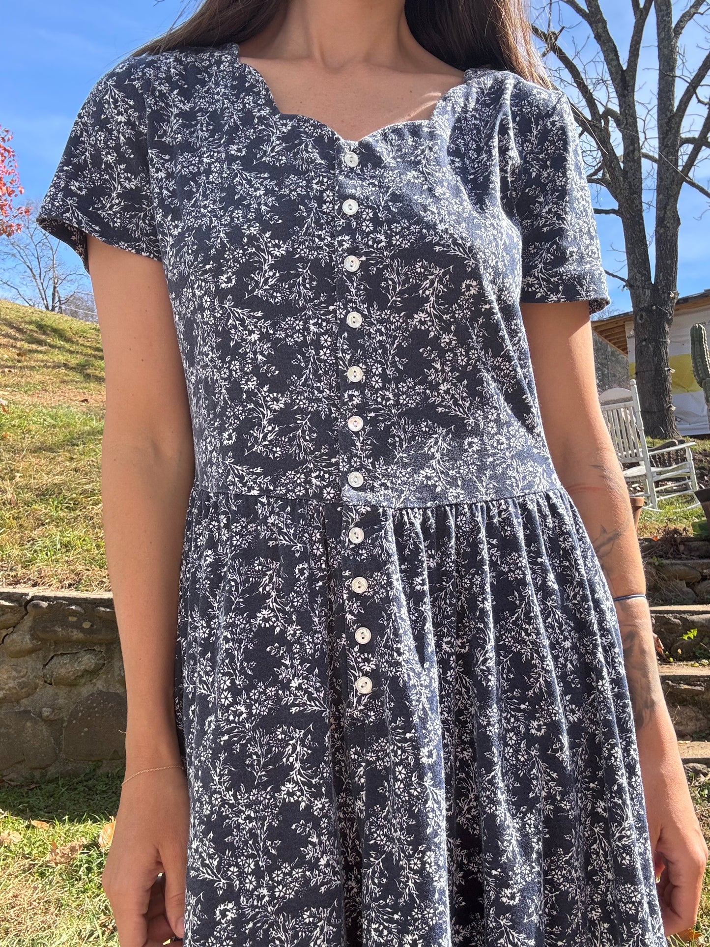 Vintage Cotton Floral Mini