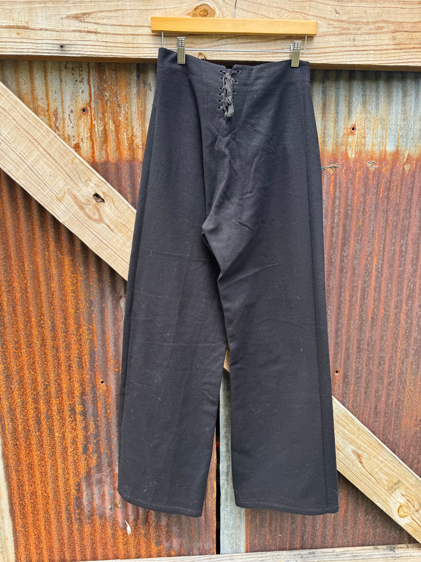 1940s Wool Cracker Jack Sailor Pants, Black