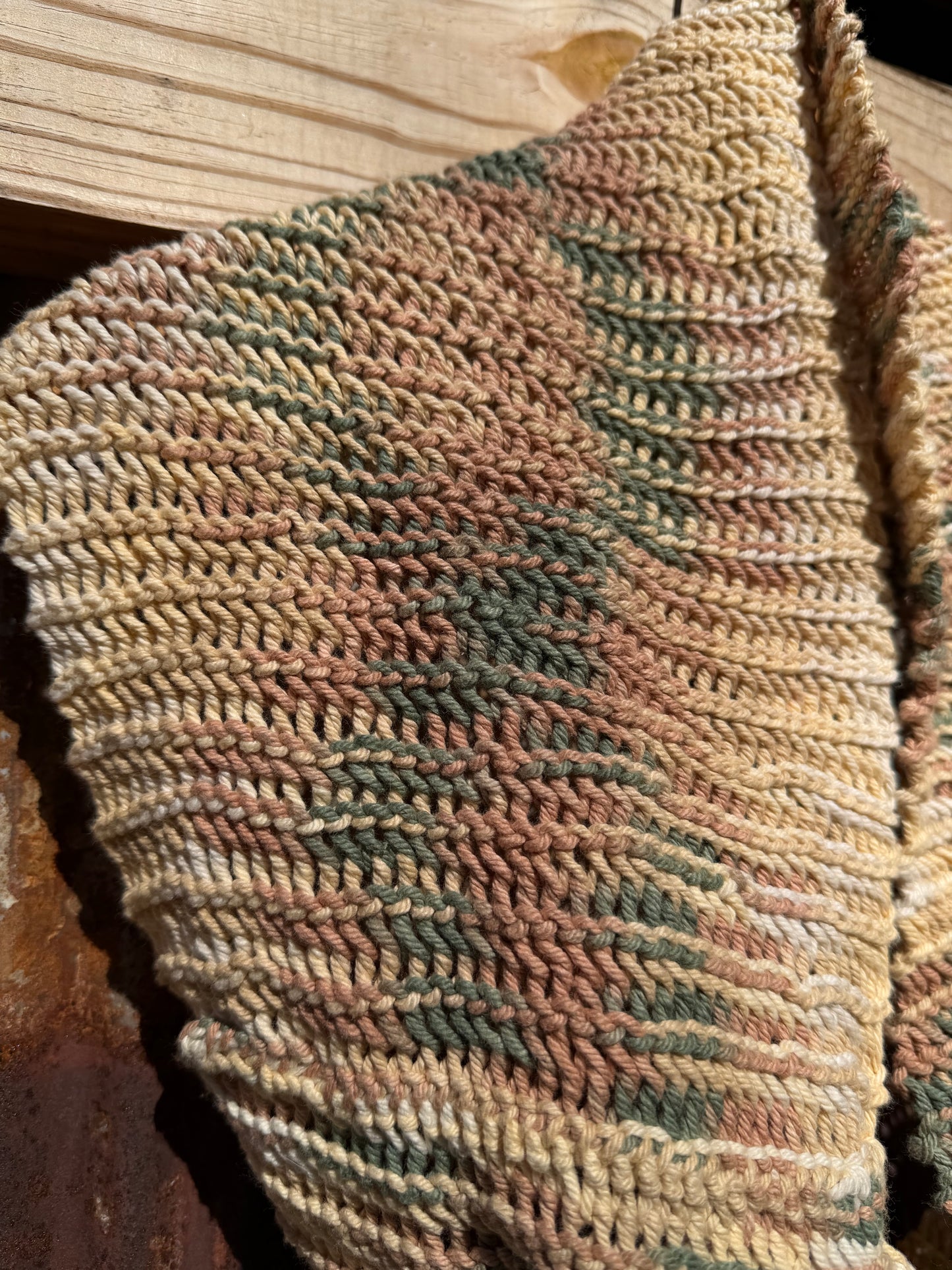 Hand Knit Cotton Scarf