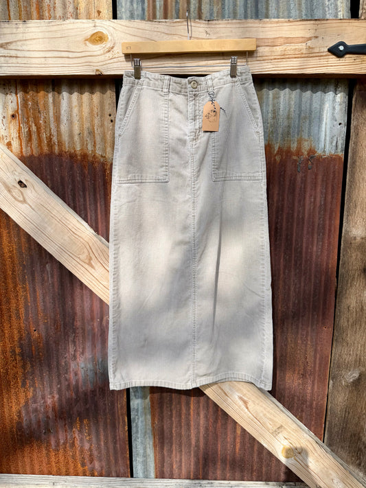 Khaki Corduroy Skirt