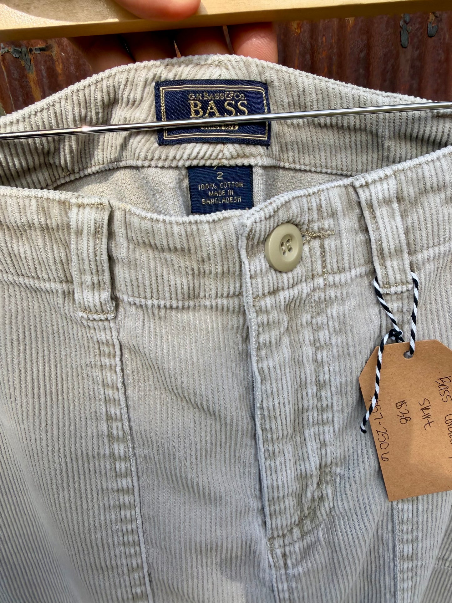 Khaki Corduroy Skirt