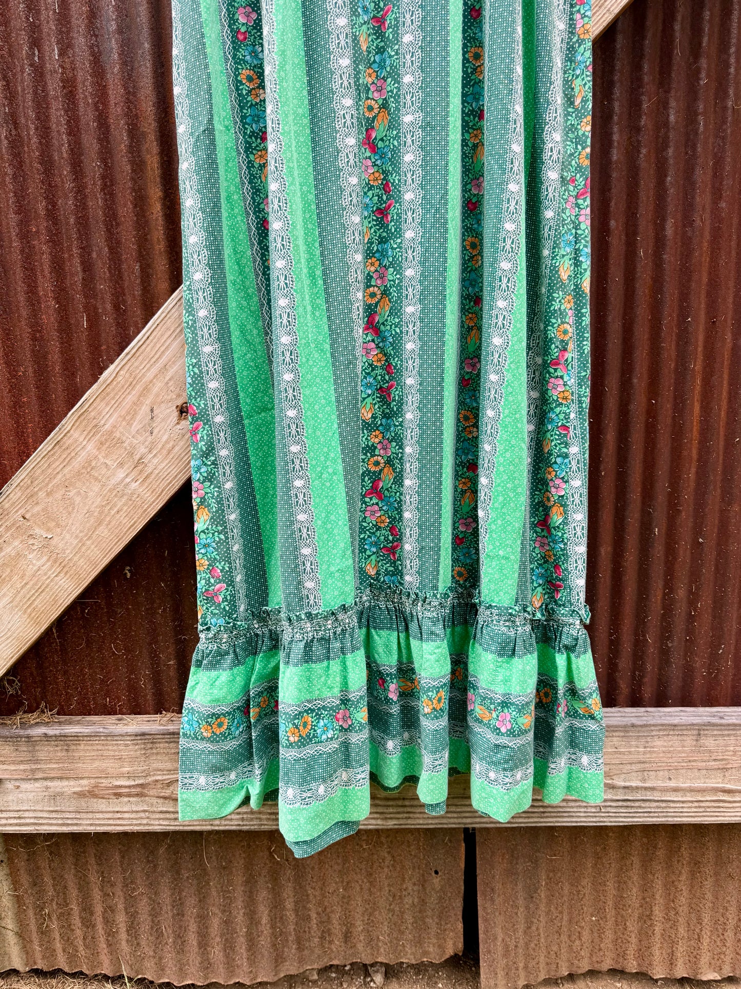 70s Floral Prairie Dress