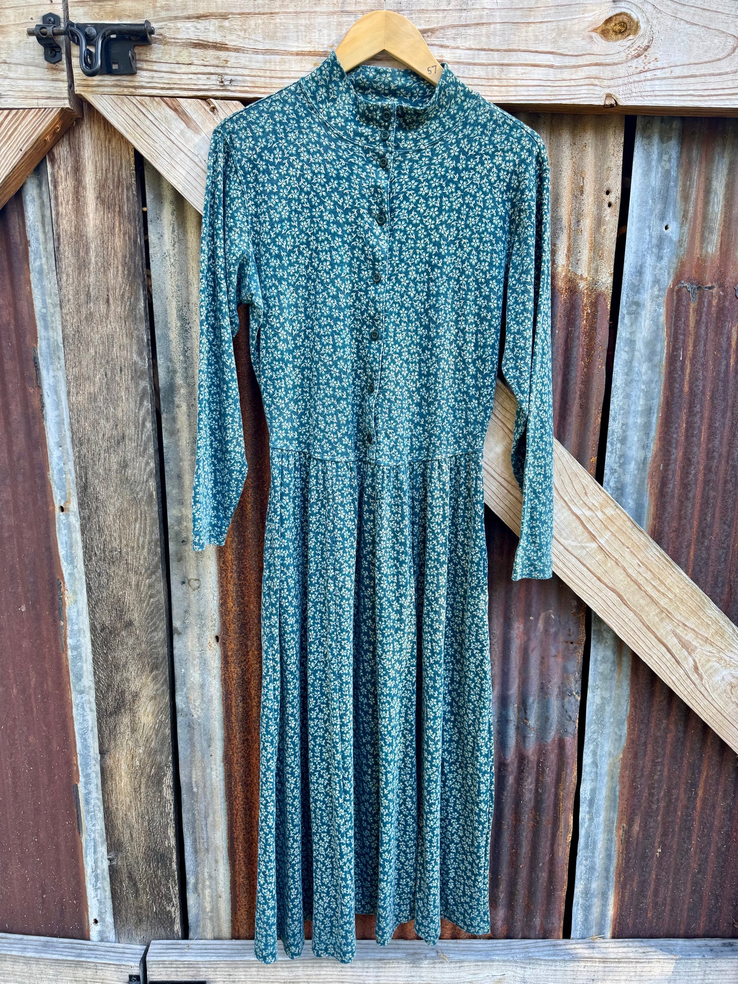 LL Bean Vintage Floral Cotton Maxi Dress