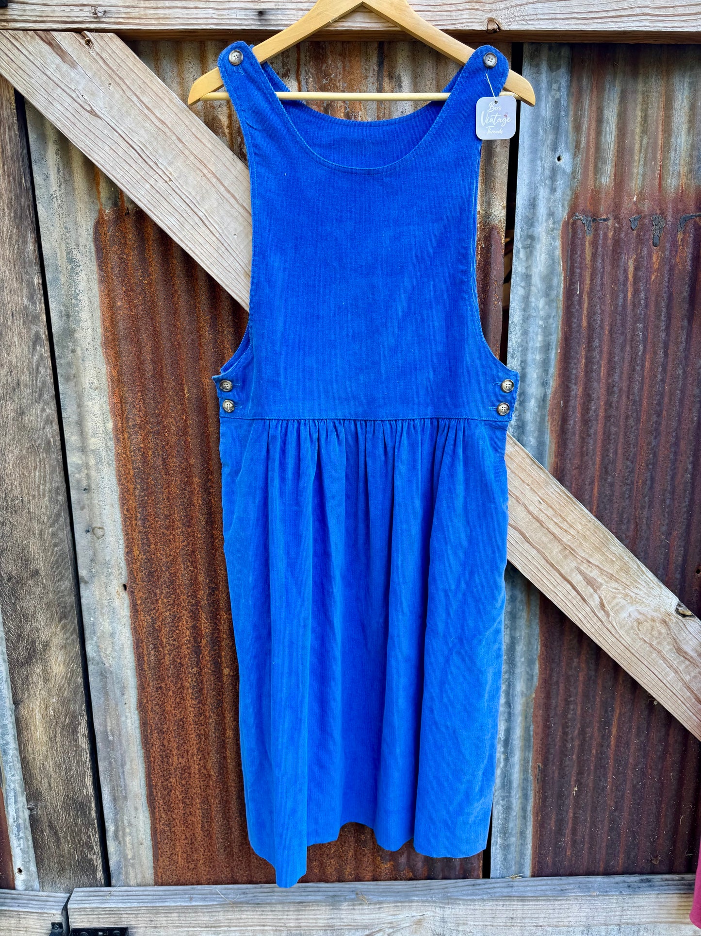 Manor House Royal Blue Corduroy Pinafore