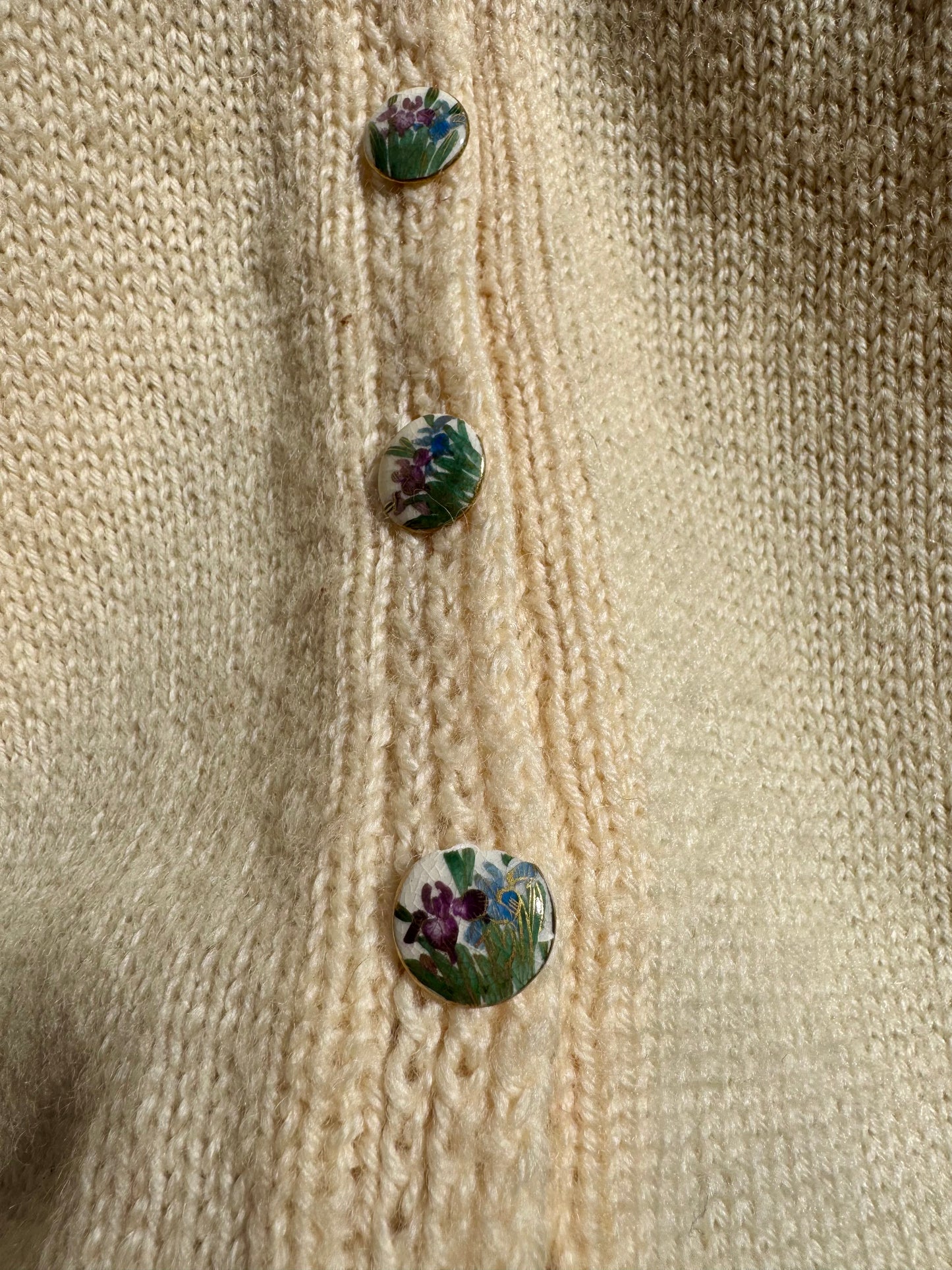 1970s Handknit Wool Norwegian Cardigan Sweater