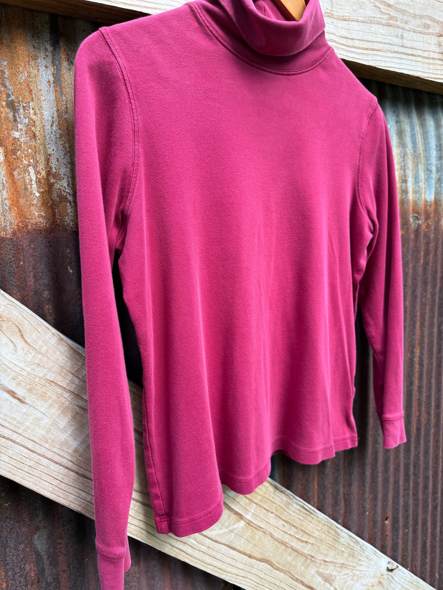 Classic Fuschia LL Bean Interlock Turtleneck