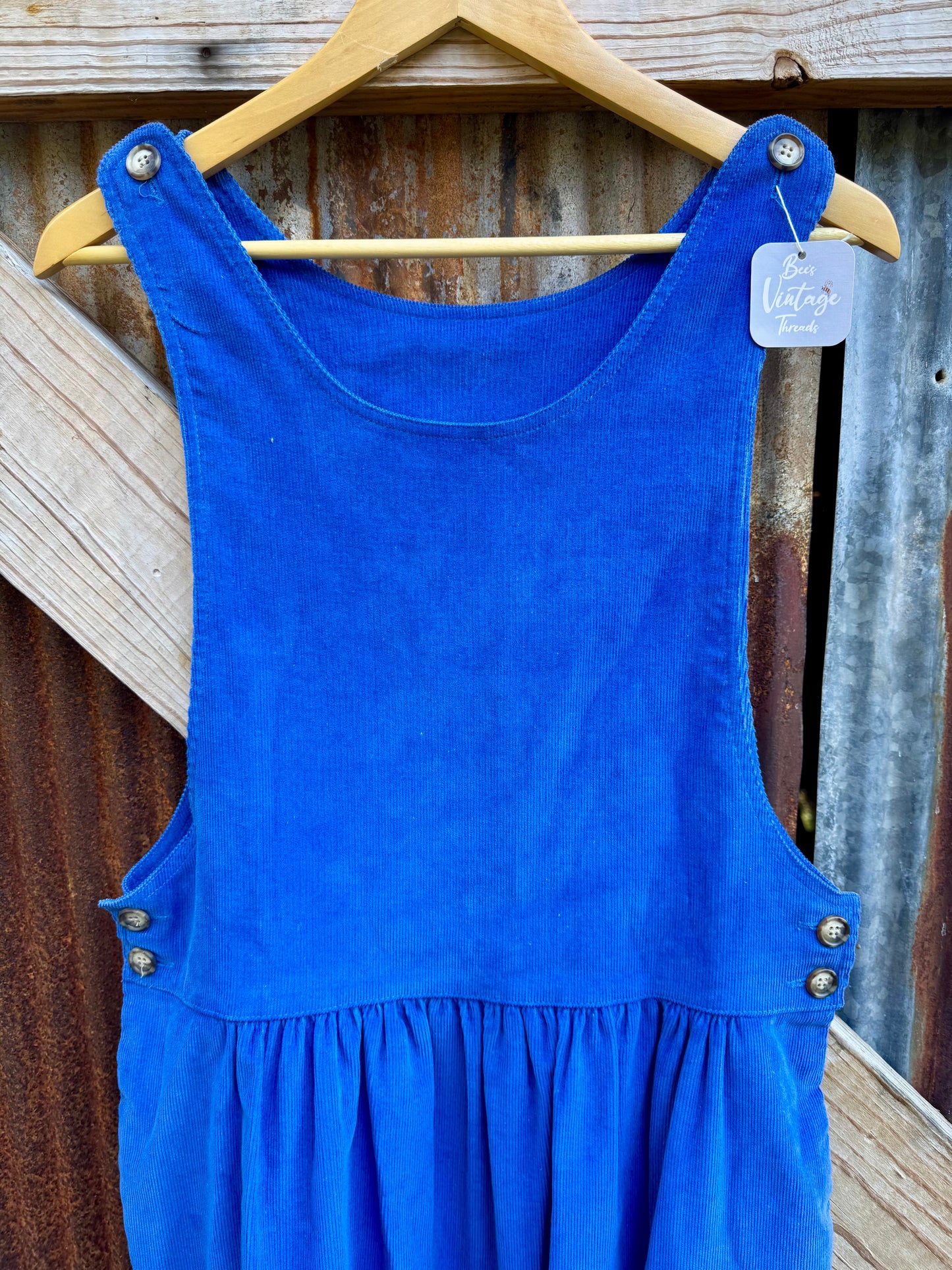 Manor House Royal Blue Corduroy Pinafore