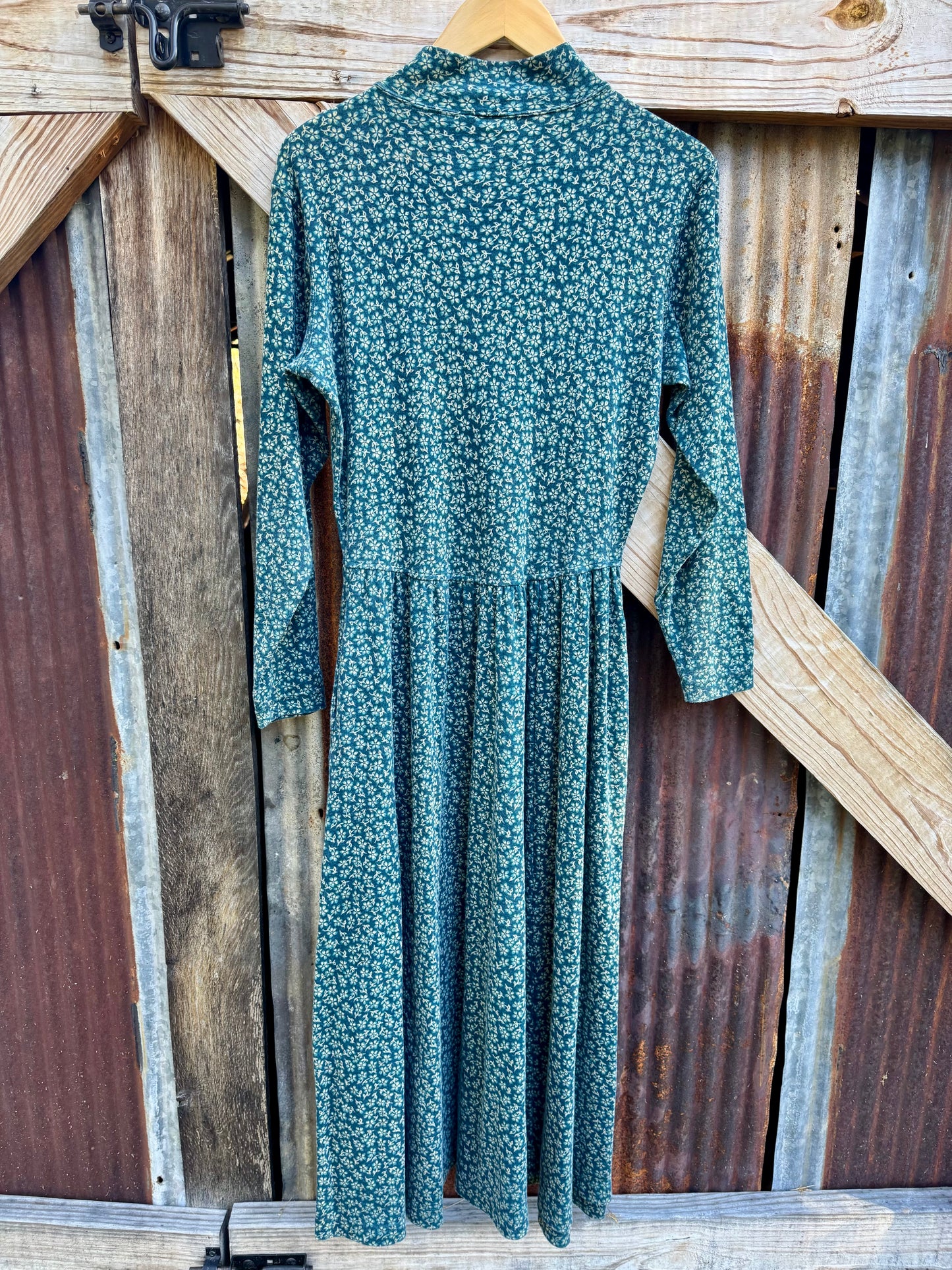 LL Bean Vintage Floral Cotton Maxi Dress