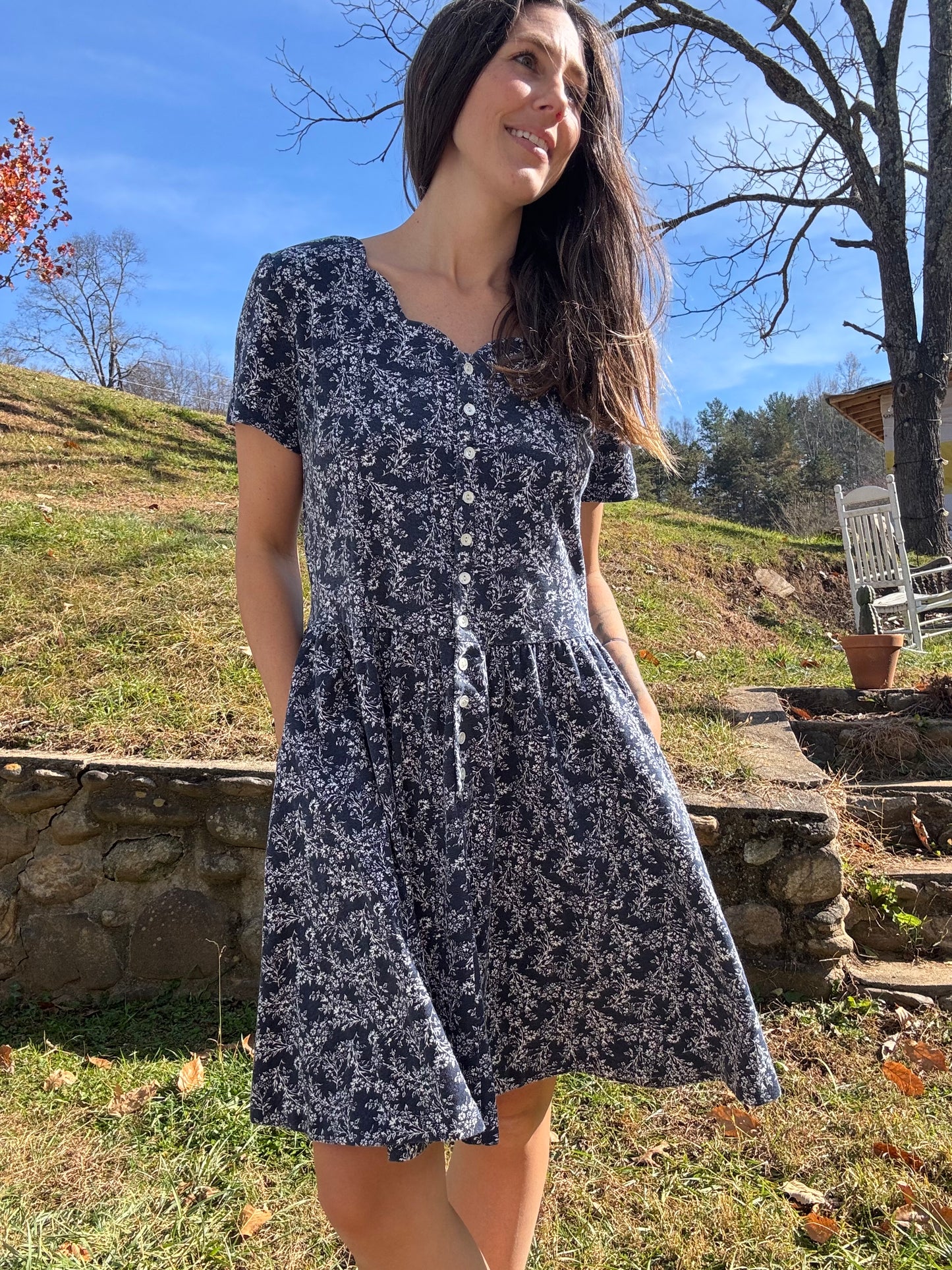 Vintage Cotton Floral Mini