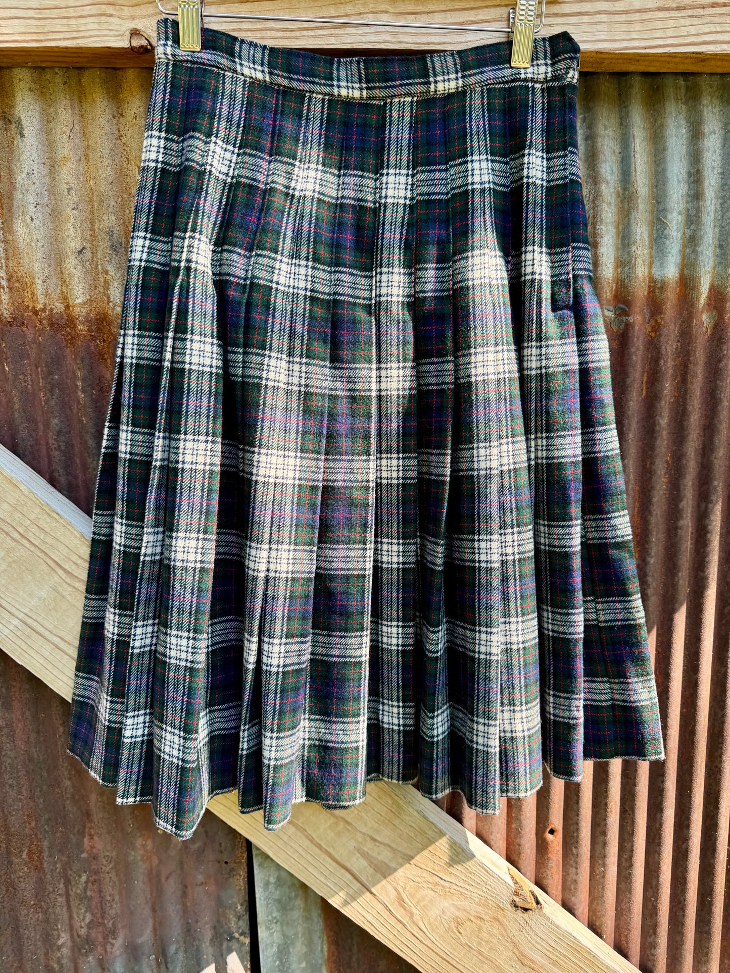 Pendleton Pleated Wool Mini Skirt