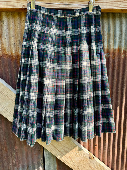 Pendleton Pleated Wool Mini Skirt