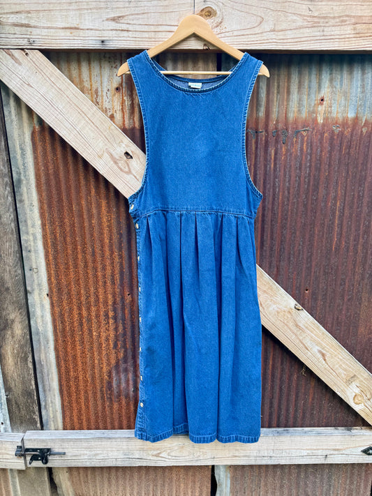 80s LL Bean Denim Apron Dress