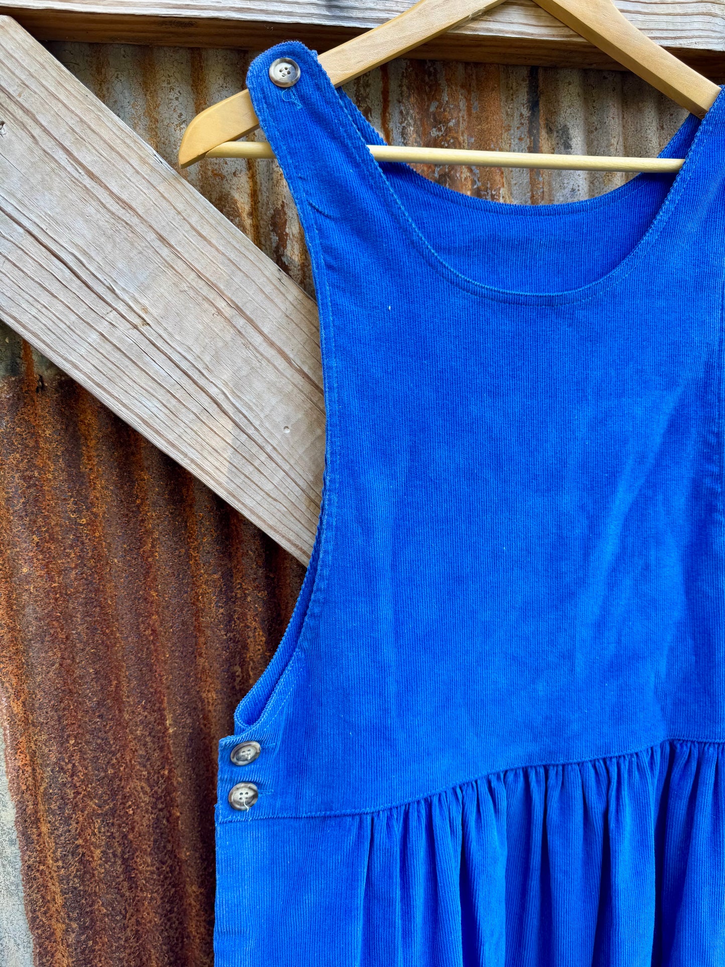 Manor House Royal Blue Corduroy Pinafore