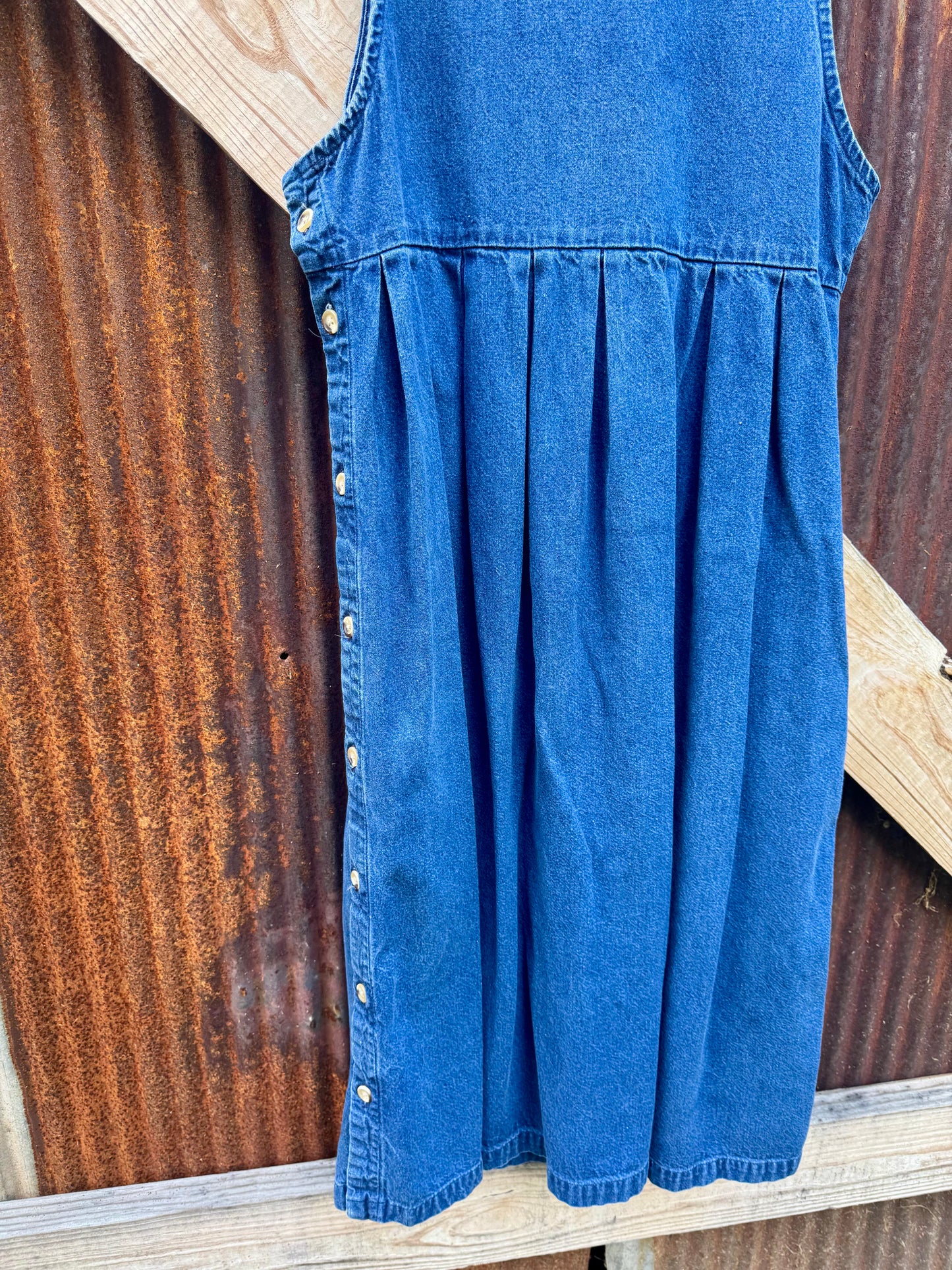 80s LL Bean Denim Apron Dress