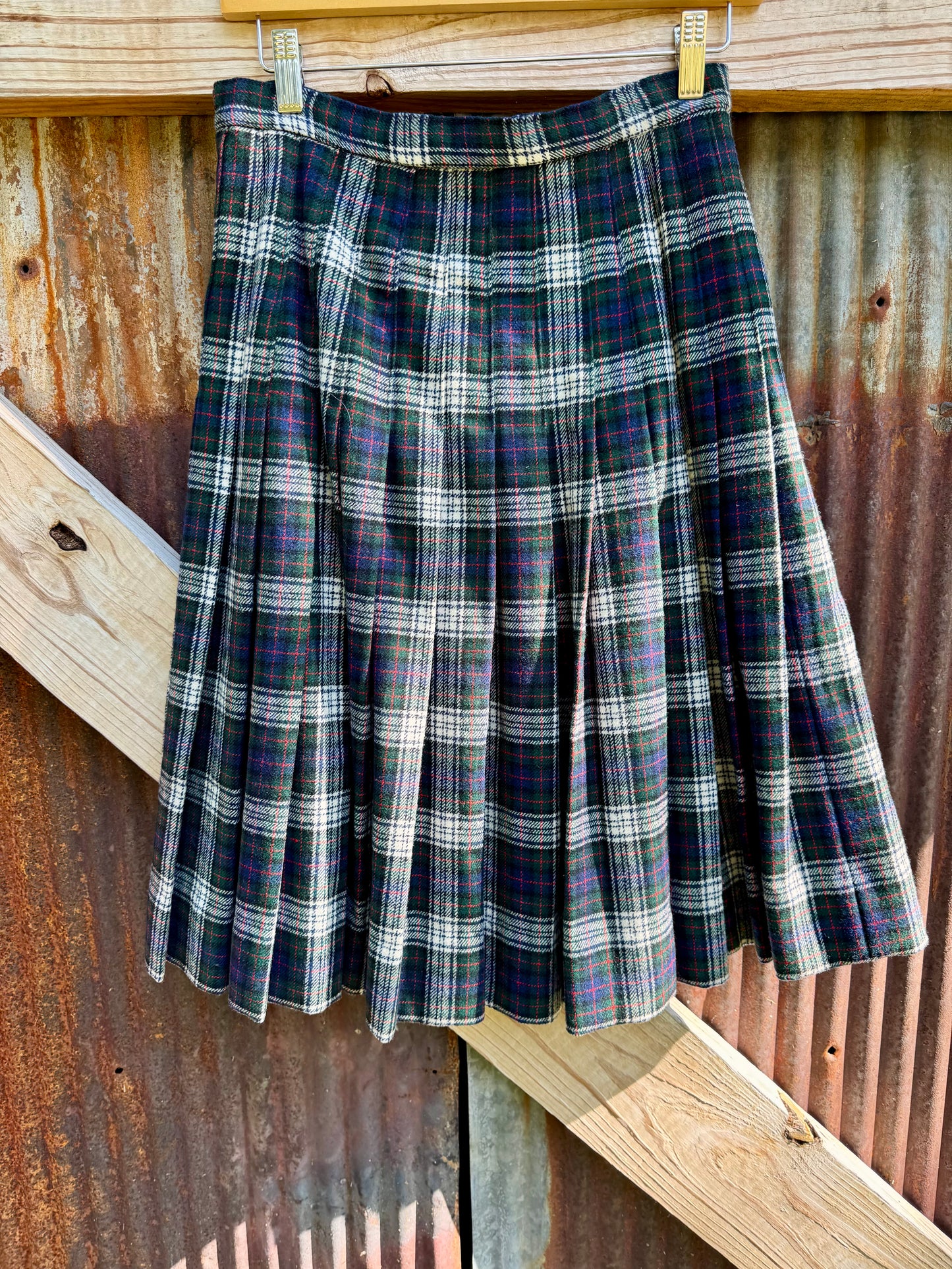 Pendleton Pleated Wool Mini Skirt