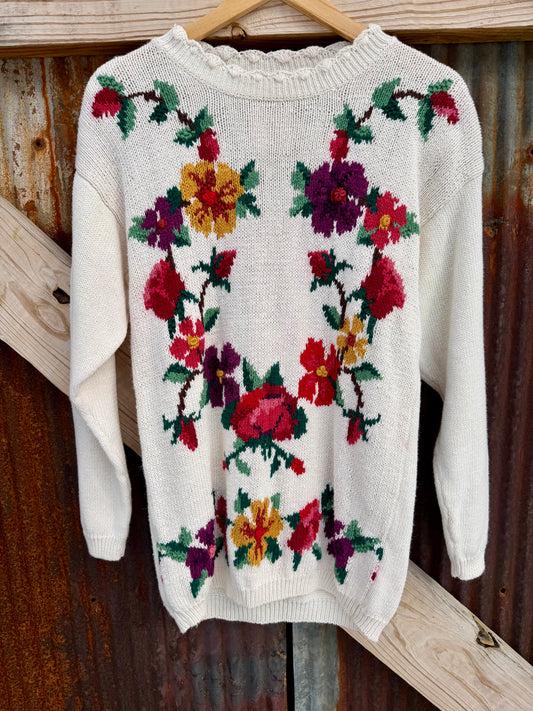 Chaus Floral Knit Sweater