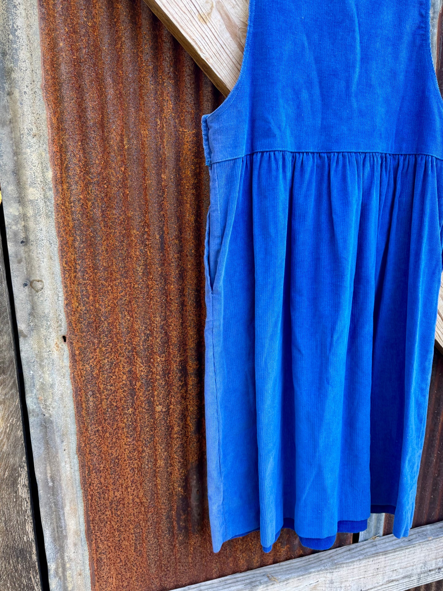 Manor House Royal Blue Corduroy Pinafore