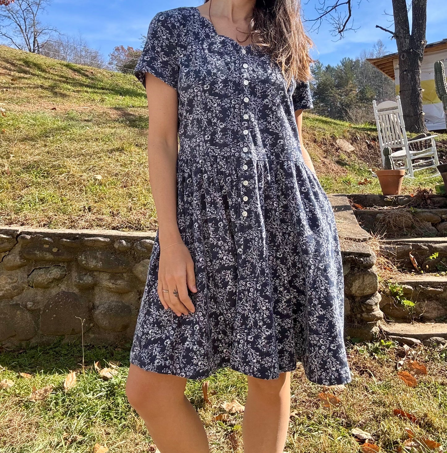 Vintage Cotton Floral Mini