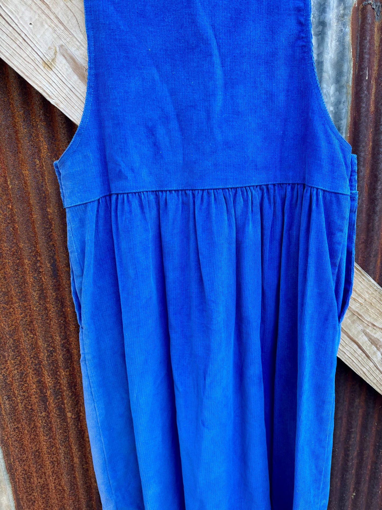 Manor House Royal Blue Corduroy Pinafore