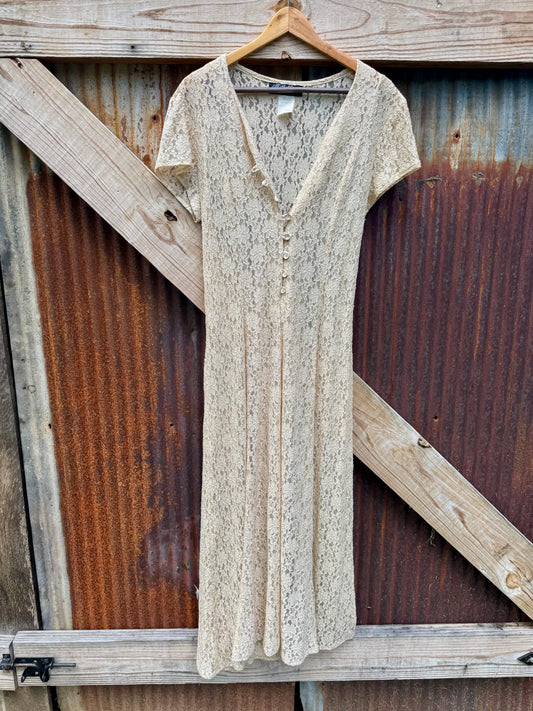 All That Jazz Lace Cream Maxi, 90s
