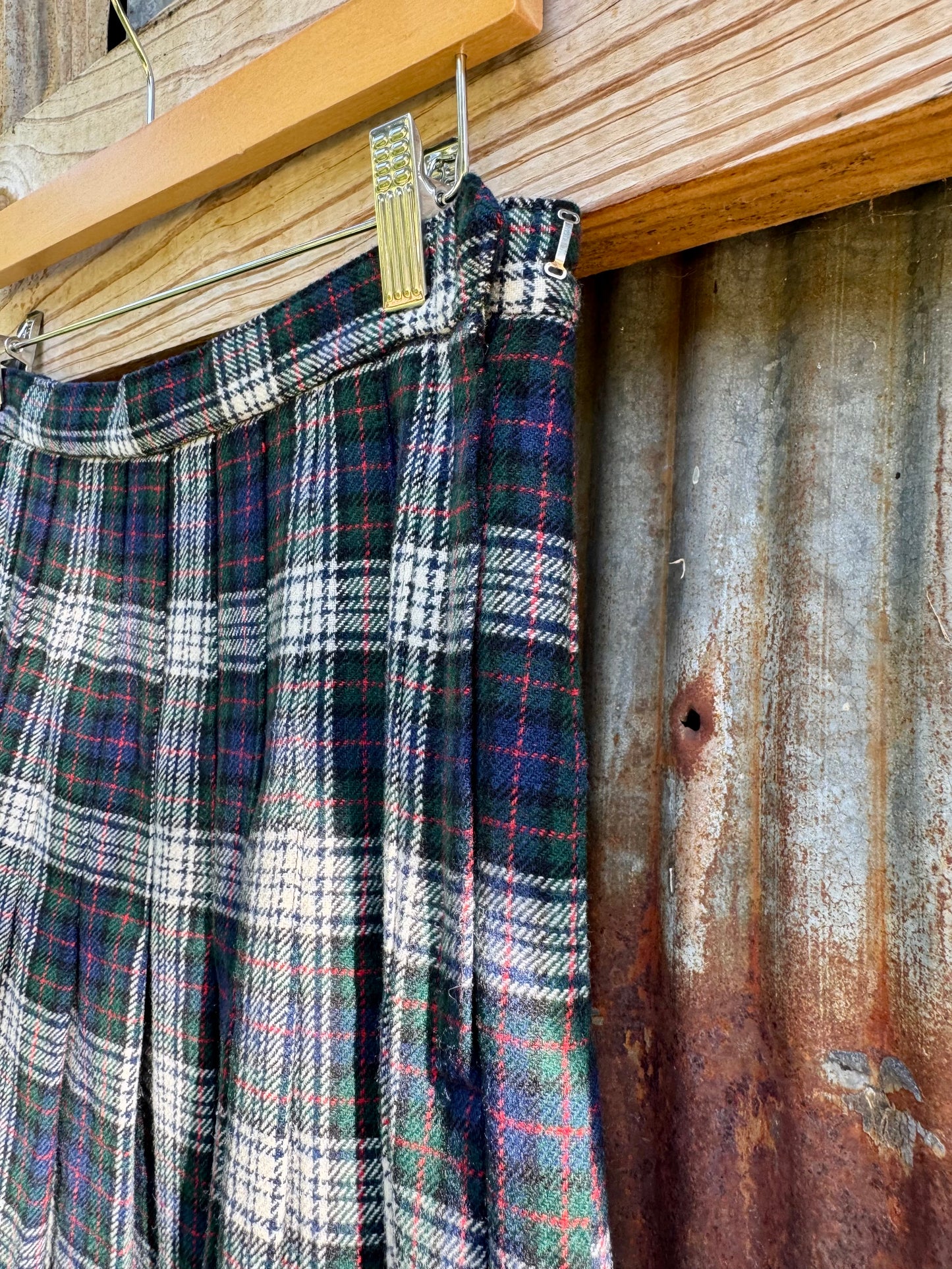 Pendleton Pleated Wool Mini Skirt