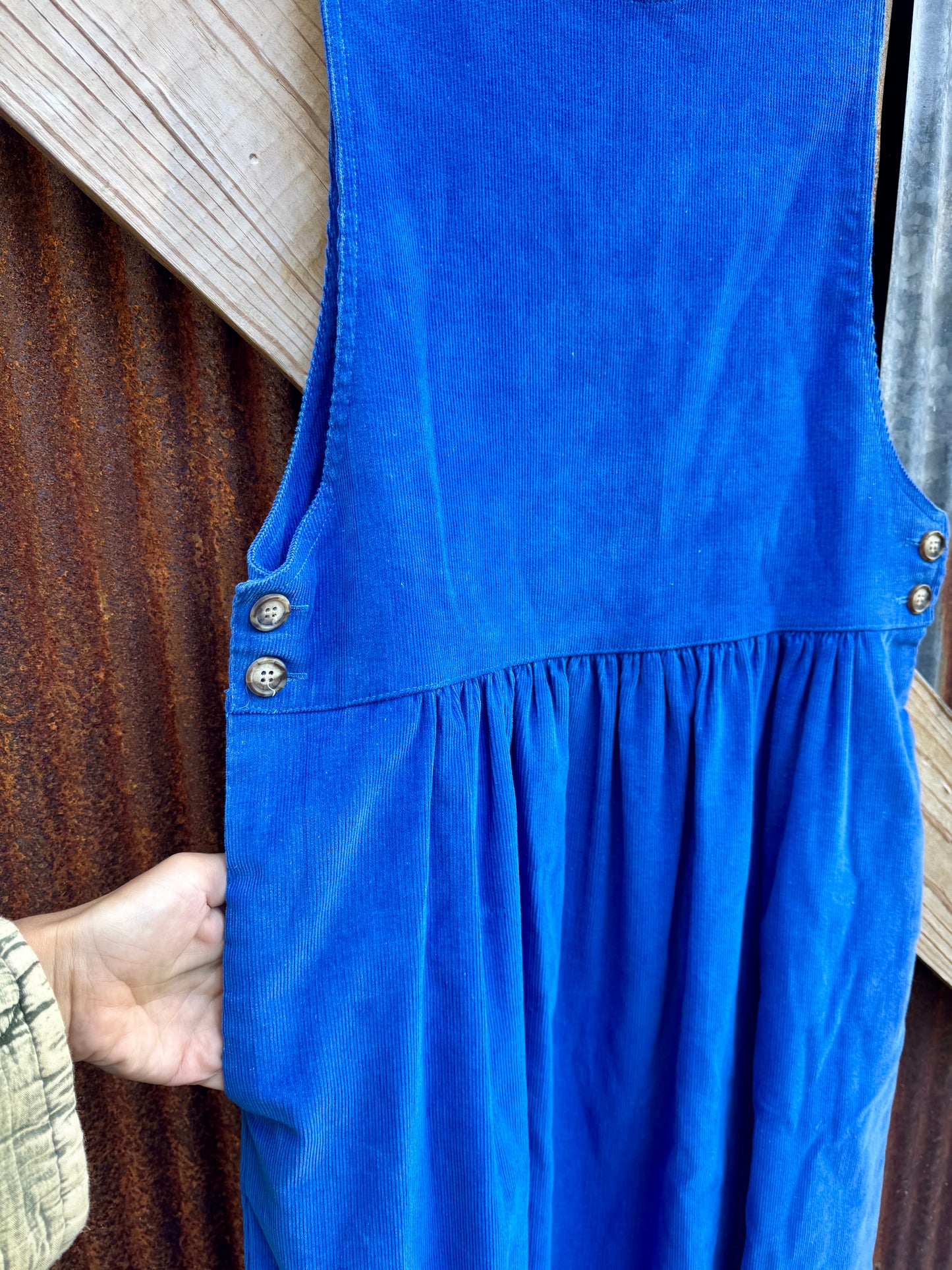 Manor House Royal Blue Corduroy Pinafore