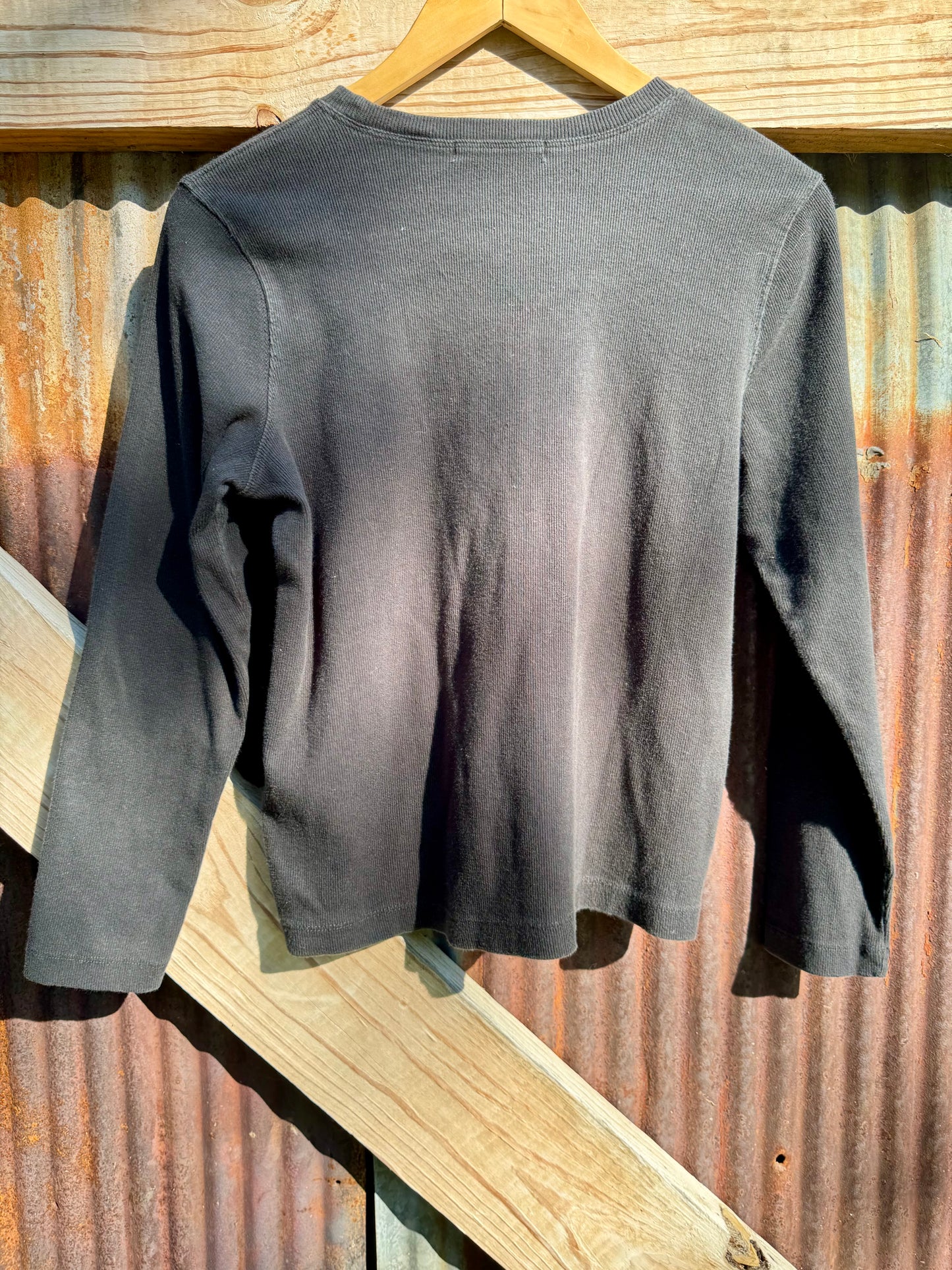 Black Ribbed Basic Top