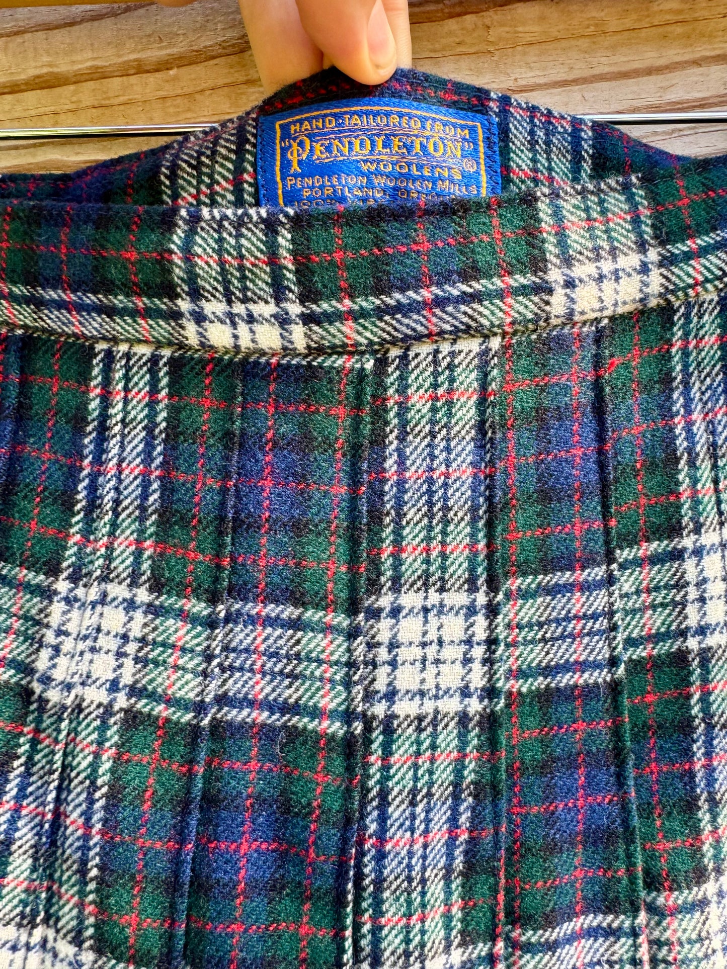 Pendleton Pleated Wool Mini Skirt