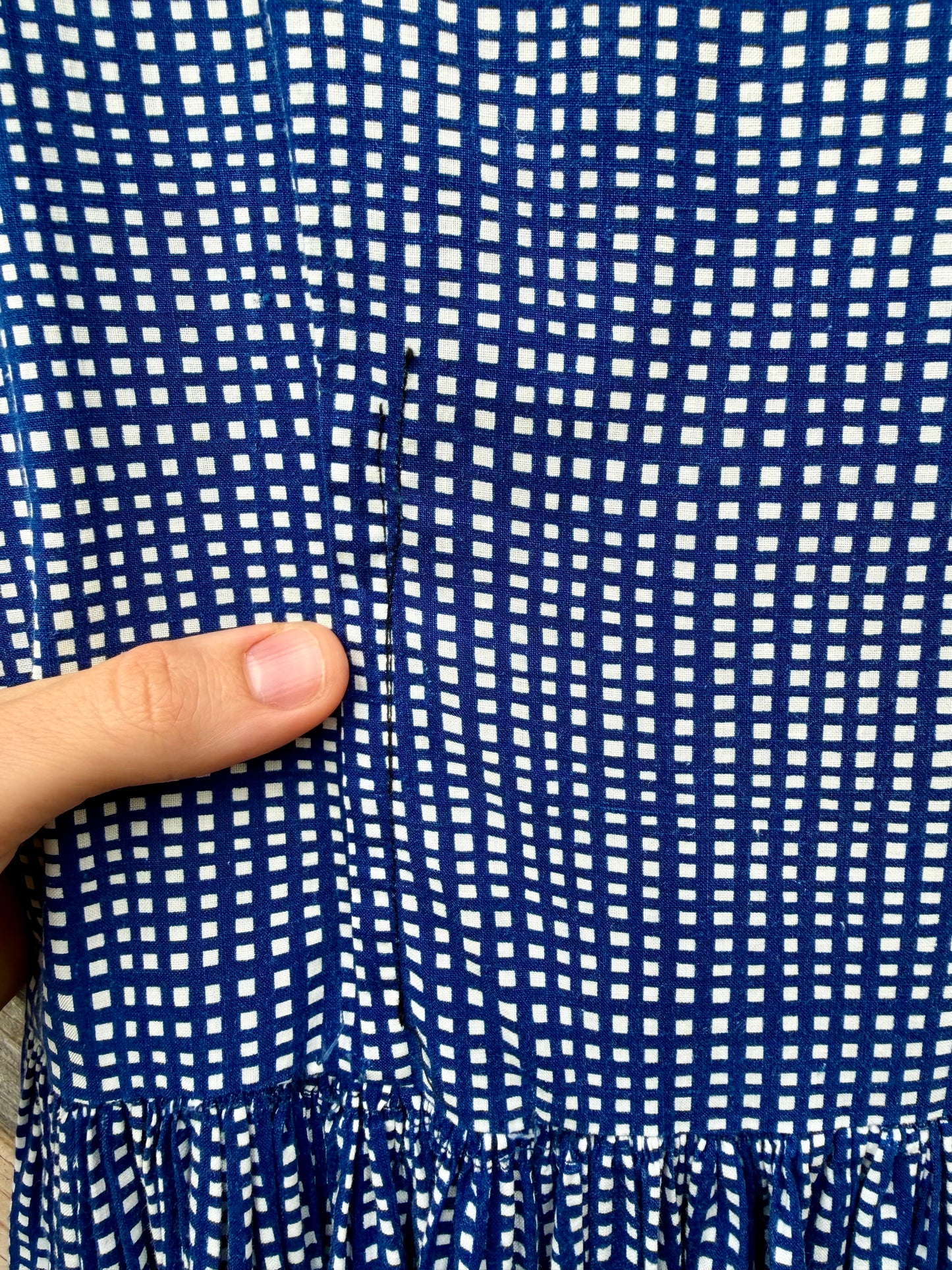 60s Handmade Blue Gingham Dress