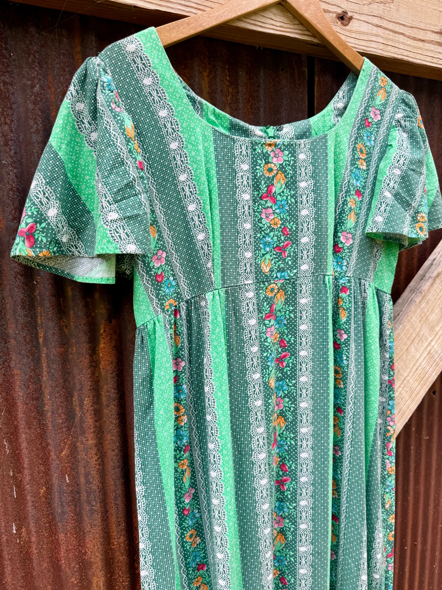 70s Floral Prairie Dress