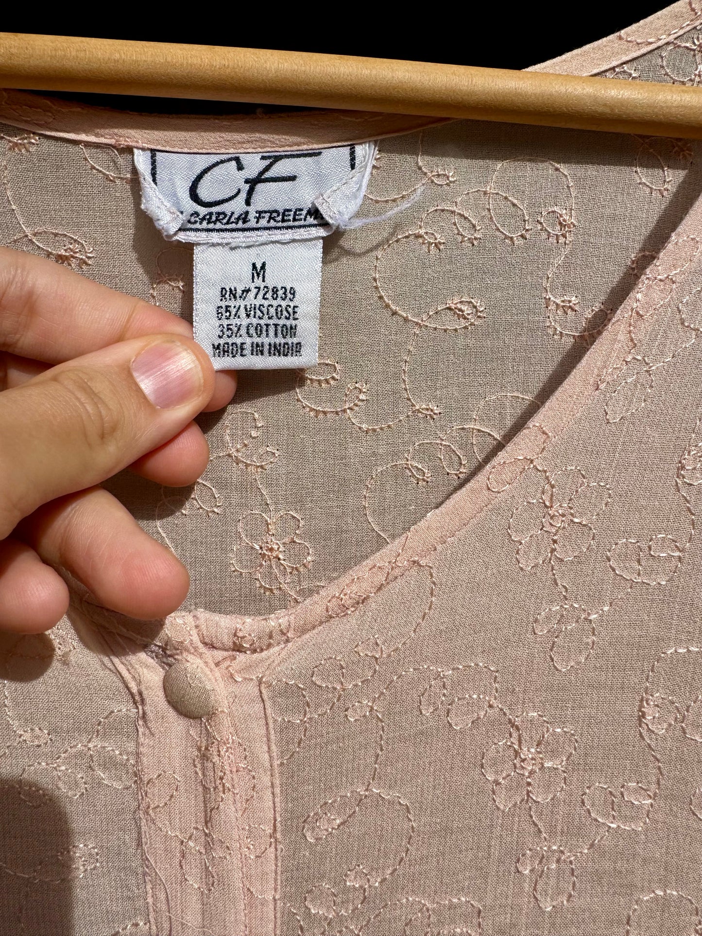 Champagne Pink Embroidered Maxi