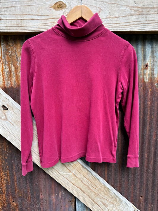 Classic Fuschia LL Bean Interlock Turtleneck