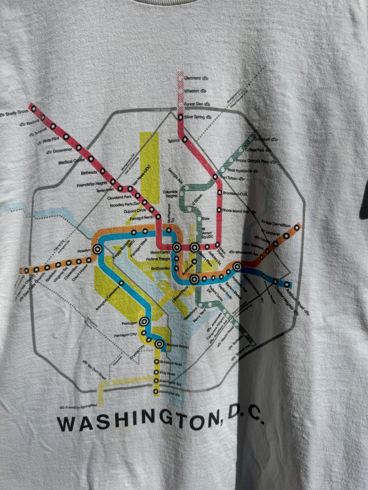 Vintage Washington Metro Map T-Shirt