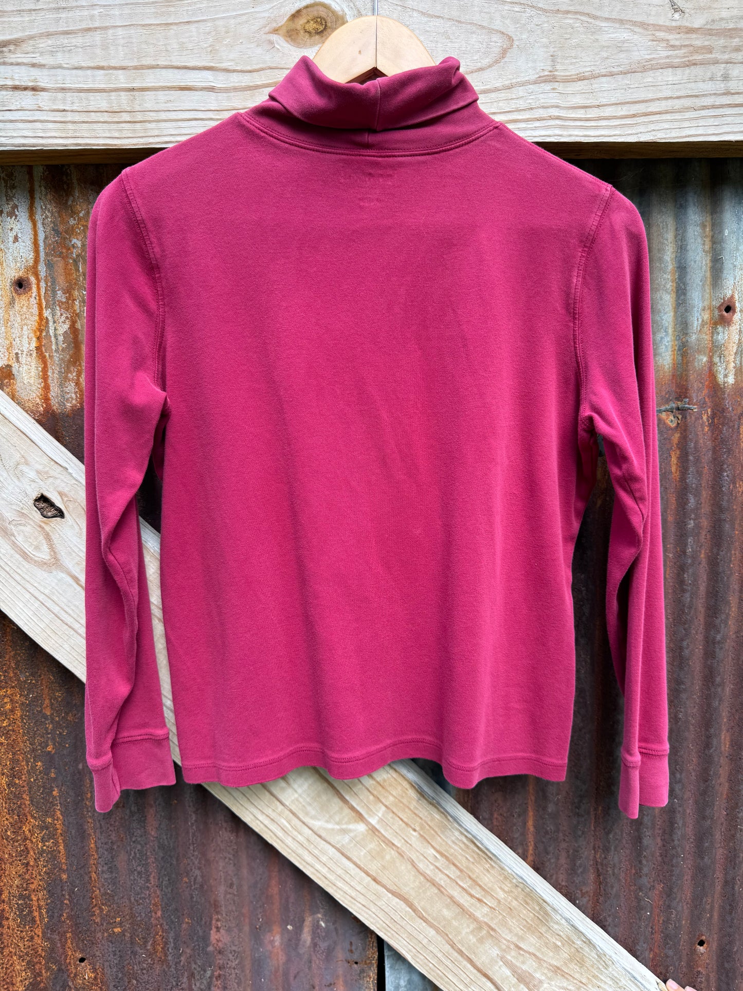 Classic Fuschia LL Bean Interlock Turtleneck